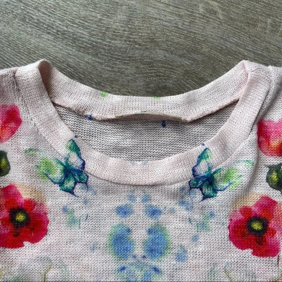 Gaze Boho Floral Crop Lightweight Sweater - Picture 7 of 13